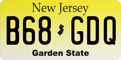 NJ license plate B68GDQ