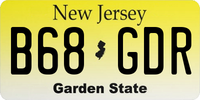 NJ license plate B68GDR