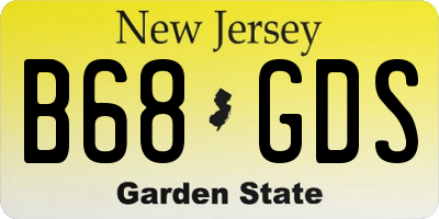 NJ license plate B68GDS