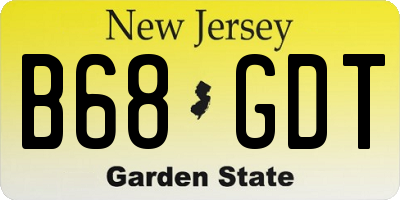 NJ license plate B68GDT
