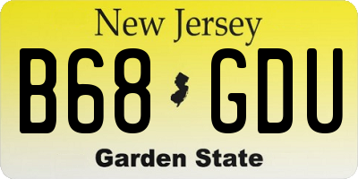 NJ license plate B68GDU