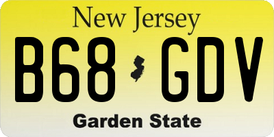 NJ license plate B68GDV