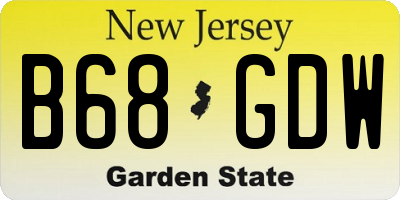 NJ license plate B68GDW