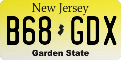 NJ license plate B68GDX