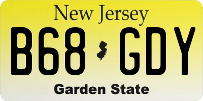 NJ license plate B68GDY
