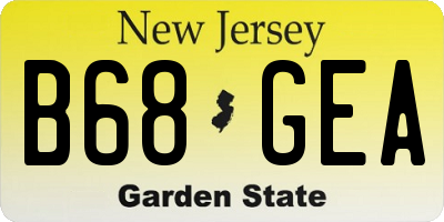 NJ license plate B68GEA