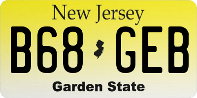 NJ license plate B68GEB