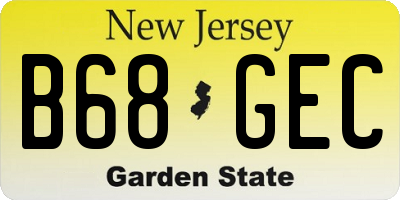 NJ license plate B68GEC