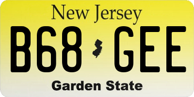 NJ license plate B68GEE
