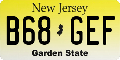 NJ license plate B68GEF