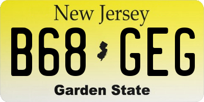 NJ license plate B68GEG