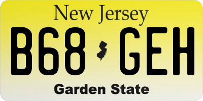 NJ license plate B68GEH