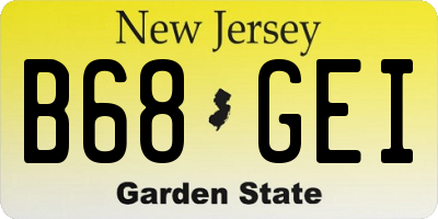 NJ license plate B68GEI
