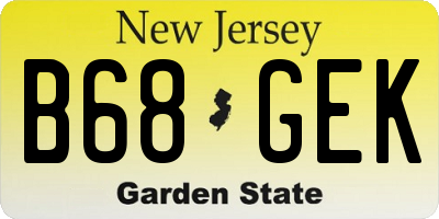 NJ license plate B68GEK