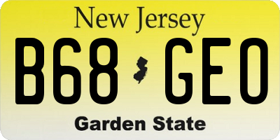 NJ license plate B68GEO