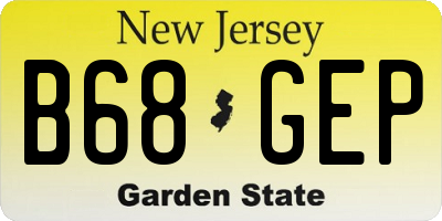 NJ license plate B68GEP