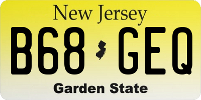 NJ license plate B68GEQ