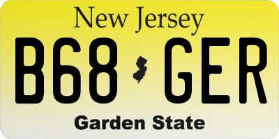 NJ license plate B68GER