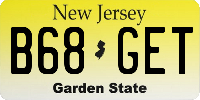 NJ license plate B68GET