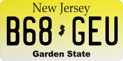 NJ license plate B68GEU