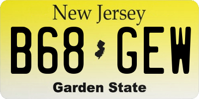NJ license plate B68GEW