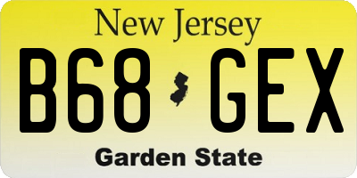 NJ license plate B68GEX