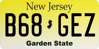 NJ license plate B68GEZ