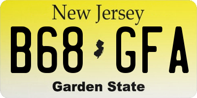 NJ license plate B68GFA