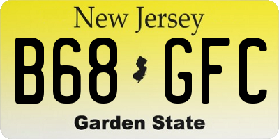 NJ license plate B68GFC