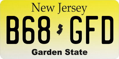NJ license plate B68GFD