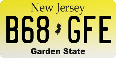 NJ license plate B68GFE