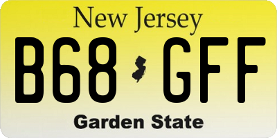 NJ license plate B68GFF