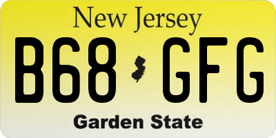 NJ license plate B68GFG