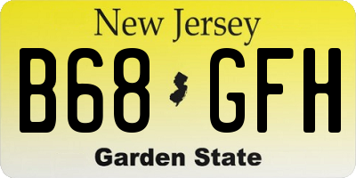 NJ license plate B68GFH