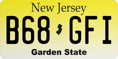 NJ license plate B68GFI