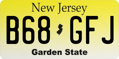 NJ license plate B68GFJ