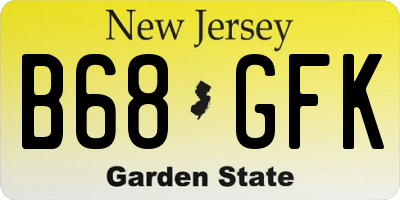 NJ license plate B68GFK