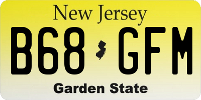 NJ license plate B68GFM