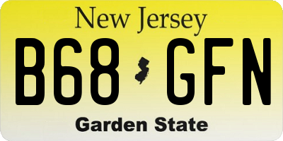 NJ license plate B68GFN