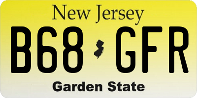 NJ license plate B68GFR