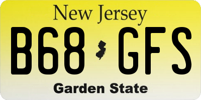NJ license plate B68GFS