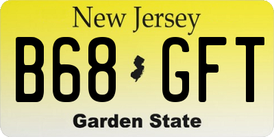 NJ license plate B68GFT