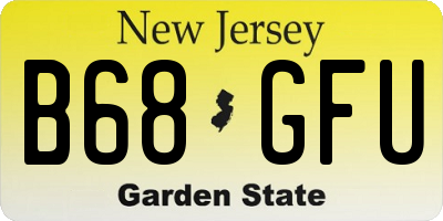 NJ license plate B68GFU