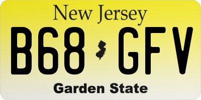 NJ license plate B68GFV