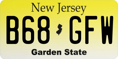 NJ license plate B68GFW