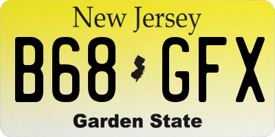 NJ license plate B68GFX