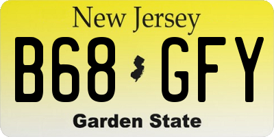 NJ license plate B68GFY