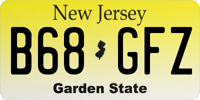 NJ license plate B68GFZ