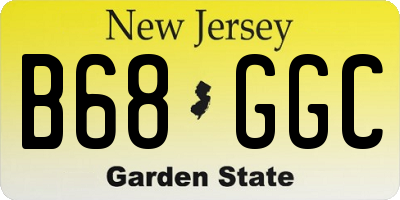 NJ license plate B68GGC