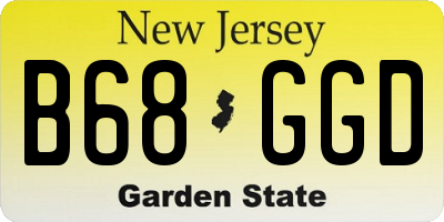 NJ license plate B68GGD